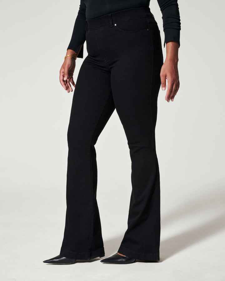 SPANX FLARE JEANS - CLEAN BLACK
