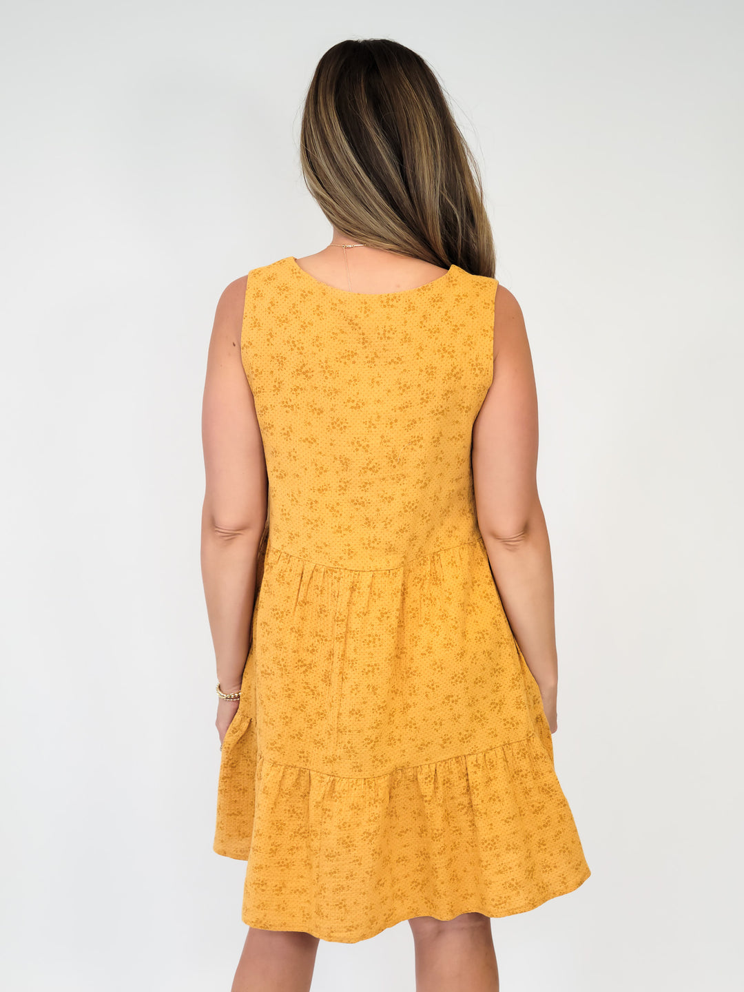 COTTON GAUZE DITSY FLORAL SLEEVELESS DRESS - MANGO