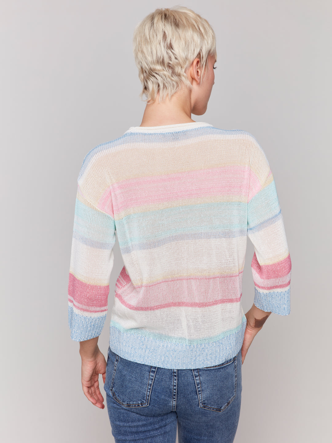 STRIPED CREWNECK SWEATER - PASTEL