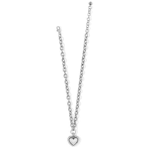 PRETTY TOUGH BOLD HEART NECKLACE - SILVER