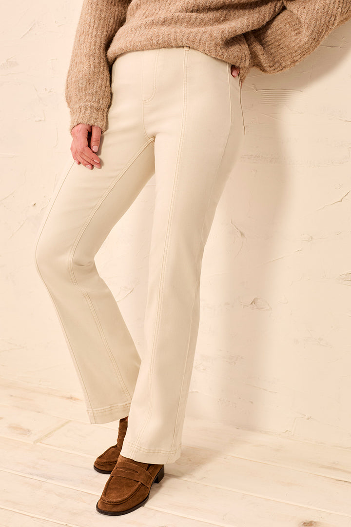 PULL ON PANT WITH FRONT LEG SEAMS - BIRCH