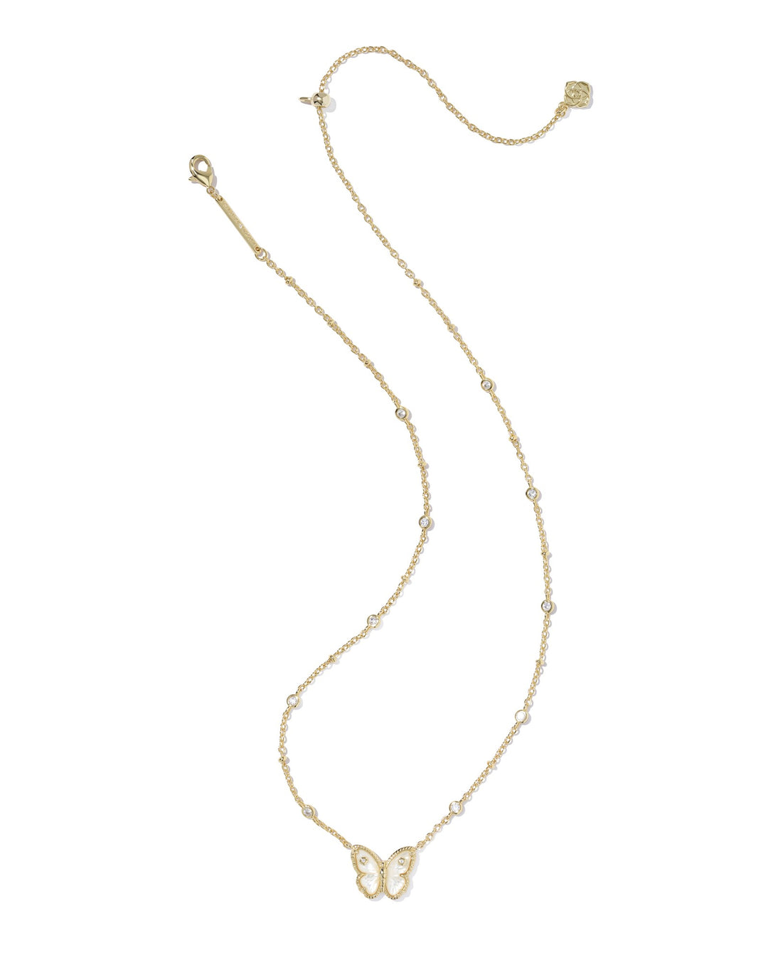 KENDRA SCOTT CAILEY BUTTERFLY SHORT PENDANT NECKLACE - GOLD IVORY MOP