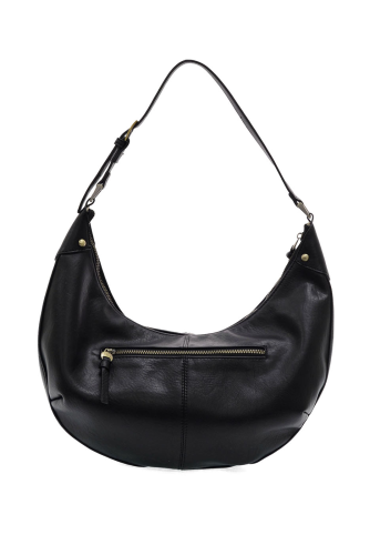 LEO CRESCENT SHOULDER BAG - BLACK
