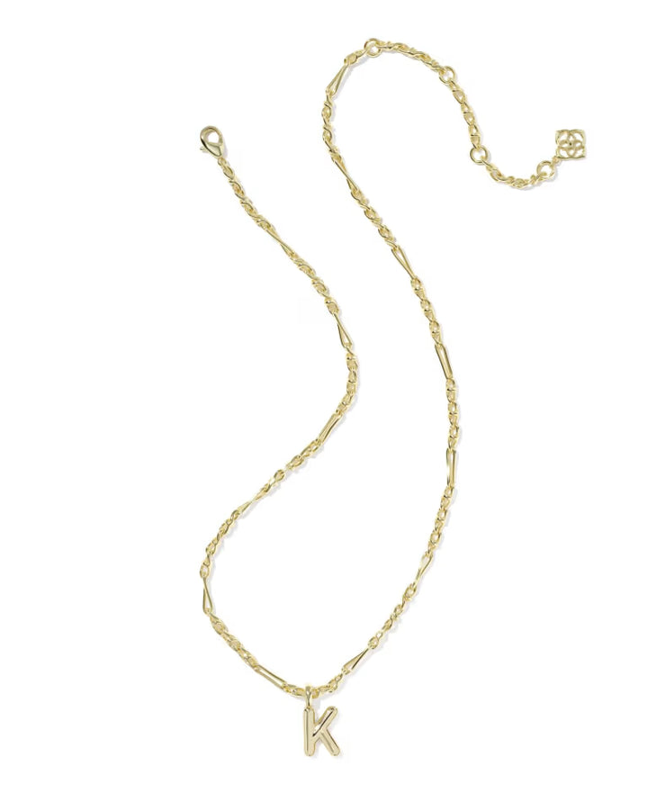 KENDRA SCOTT BUBBLE LETTER K SHORT PENDANT NECKLACE - GOLD