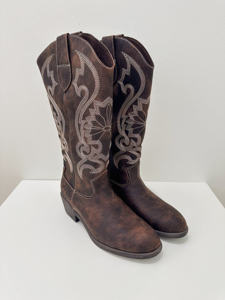 BLOWFISH STUTTER WESTERN BOOT - WHISKEY