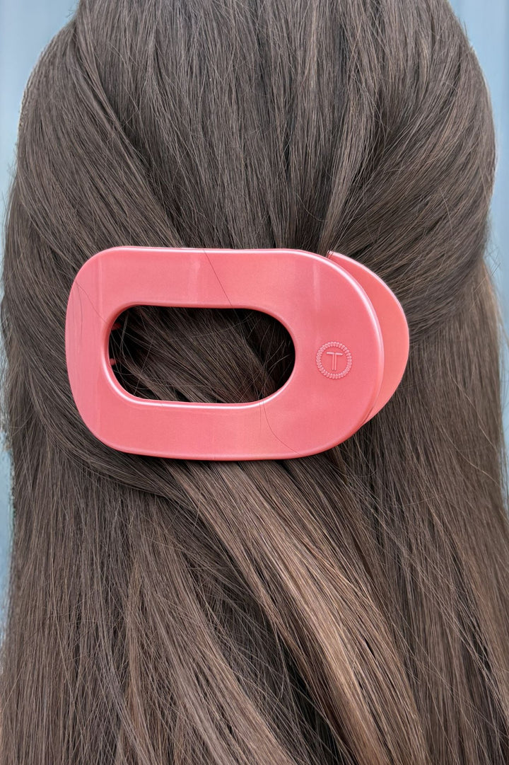 TELETIES MEDIUM FLAT ROUND CLIP - CALMING CORAL