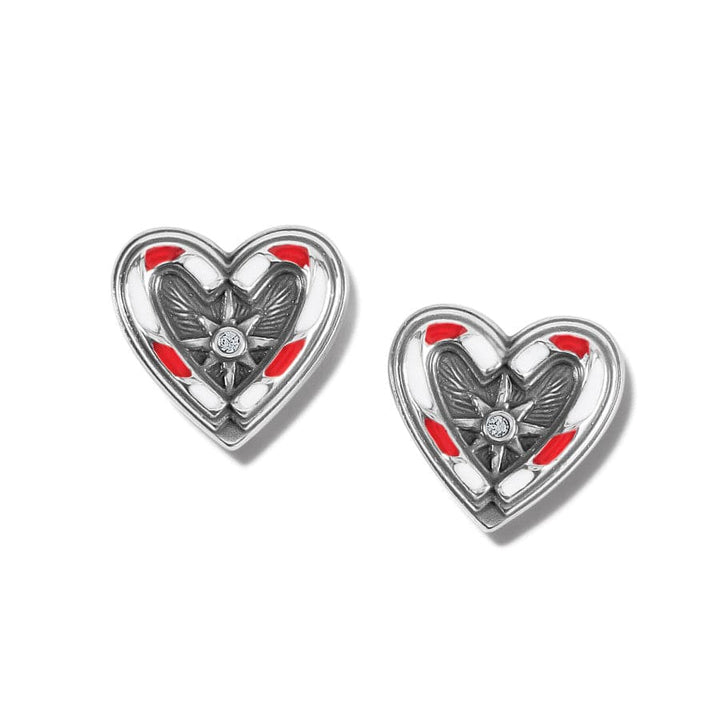 CANDYCANE SWEETHEART POST EARRINGS - SILVER-MULTI