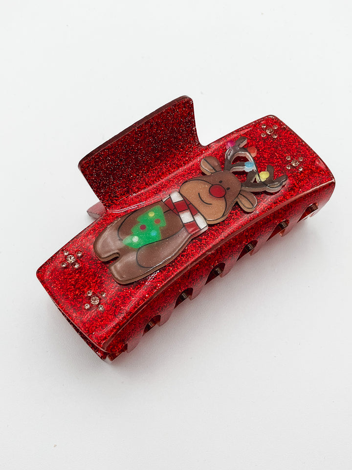 RUDOLPH HAIR CLIP - RED