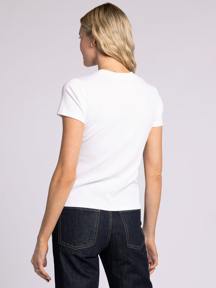 SHORT SLEEVE SOLID ANNIE TEE - WHITE