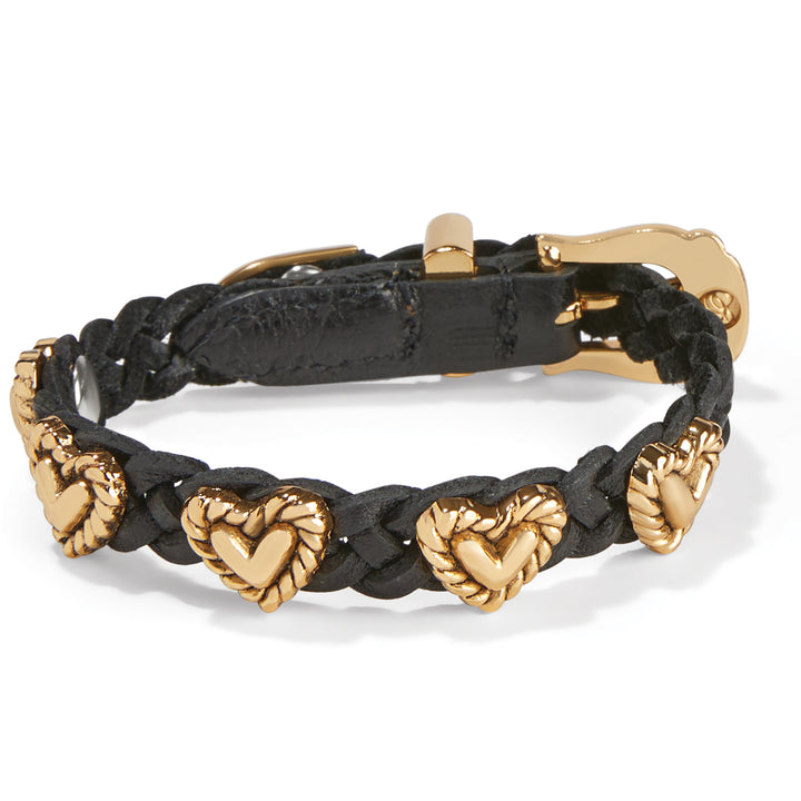 ROPED HEART BRAID BANDIT BRACELET - BLACK