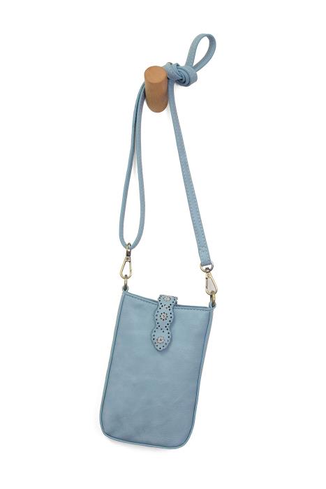 LAZER CUT DAISY PHONE CROSSBODY - BLUE SUGAR