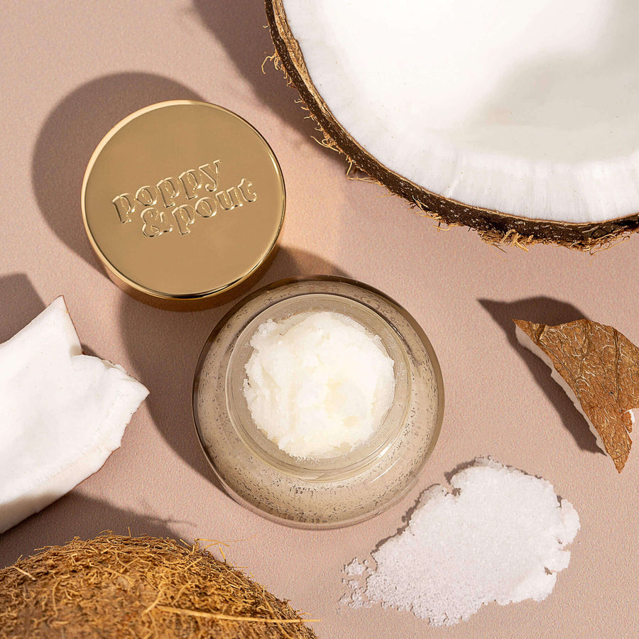 POPPY & POUT EXFOLIATING LIP SCRUB - ISLAND COCONUT