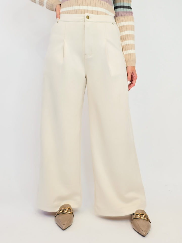 SUEDE TROUSER - IVORY