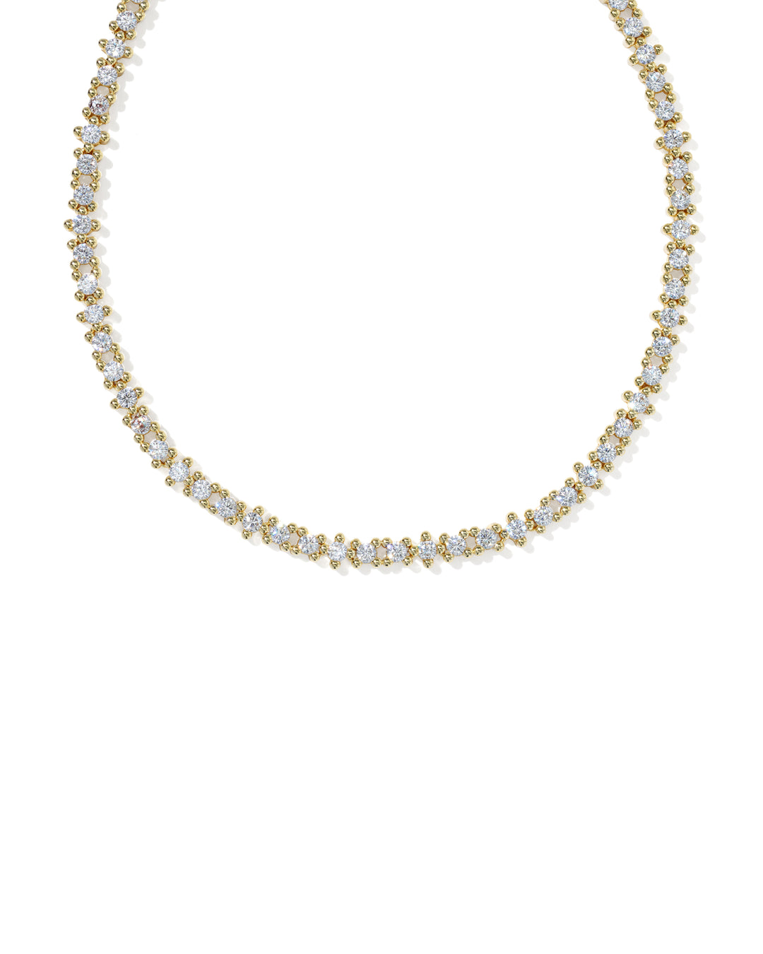 KENDRA SCOTT FATE TENNIS NECKLACE - GOLD WHITE CZ