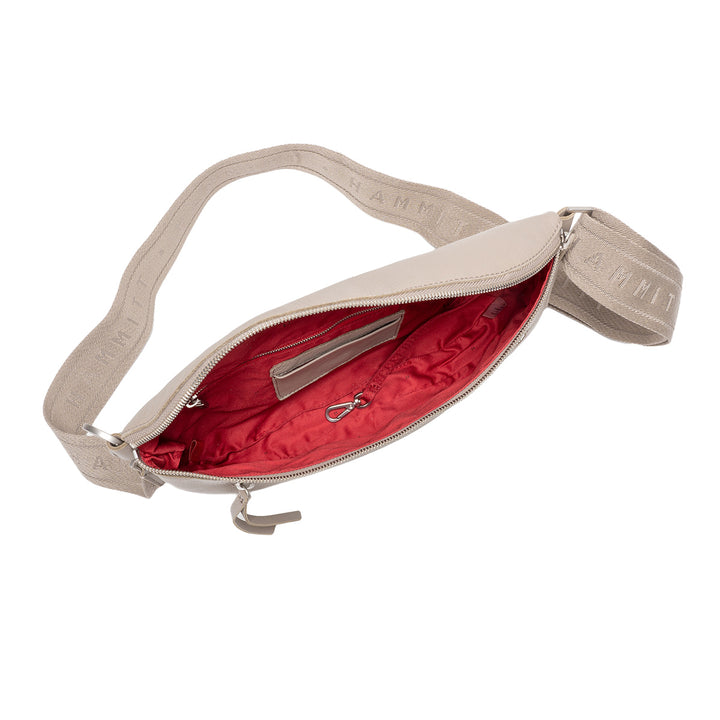 HAMMITT CHARLES CROSSBODY LARGE - PEWTER PEBBLE/BRUSHED SILVER