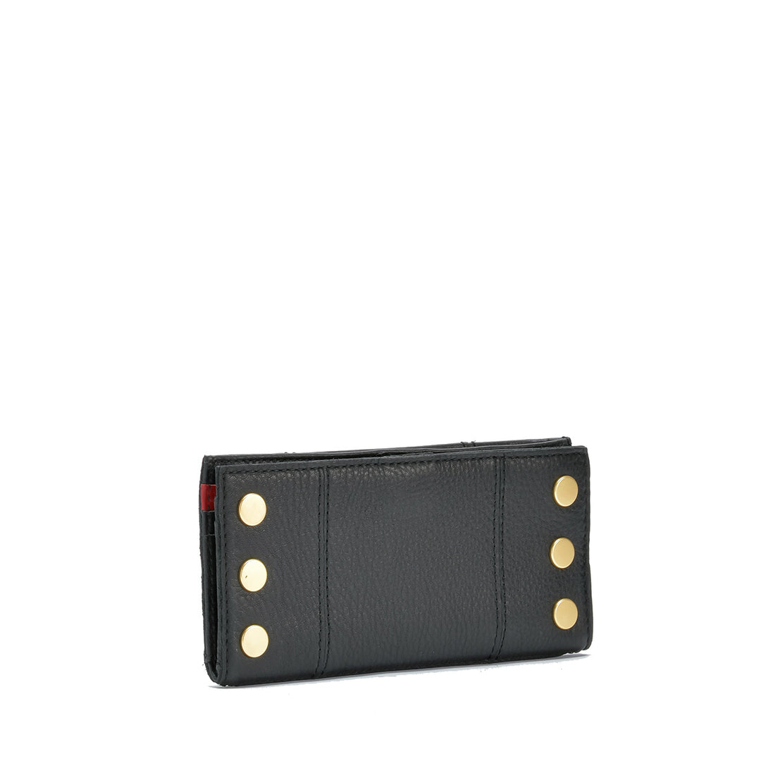 HAMMITT 110 NORTH WALLET - BLACK/BRUSHED GOLD RED ZIP