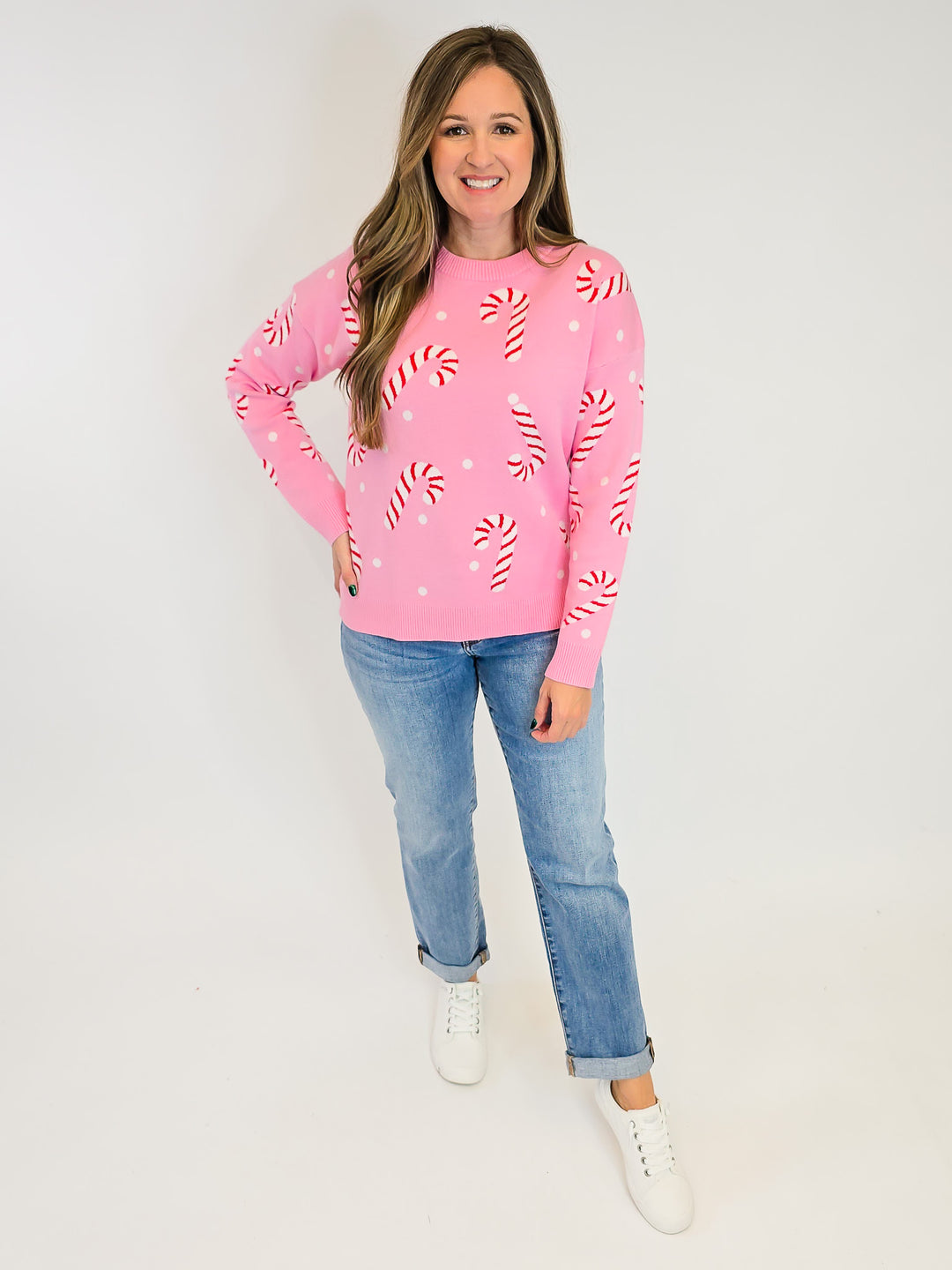 CANDY CANE PULLOVER - PINK