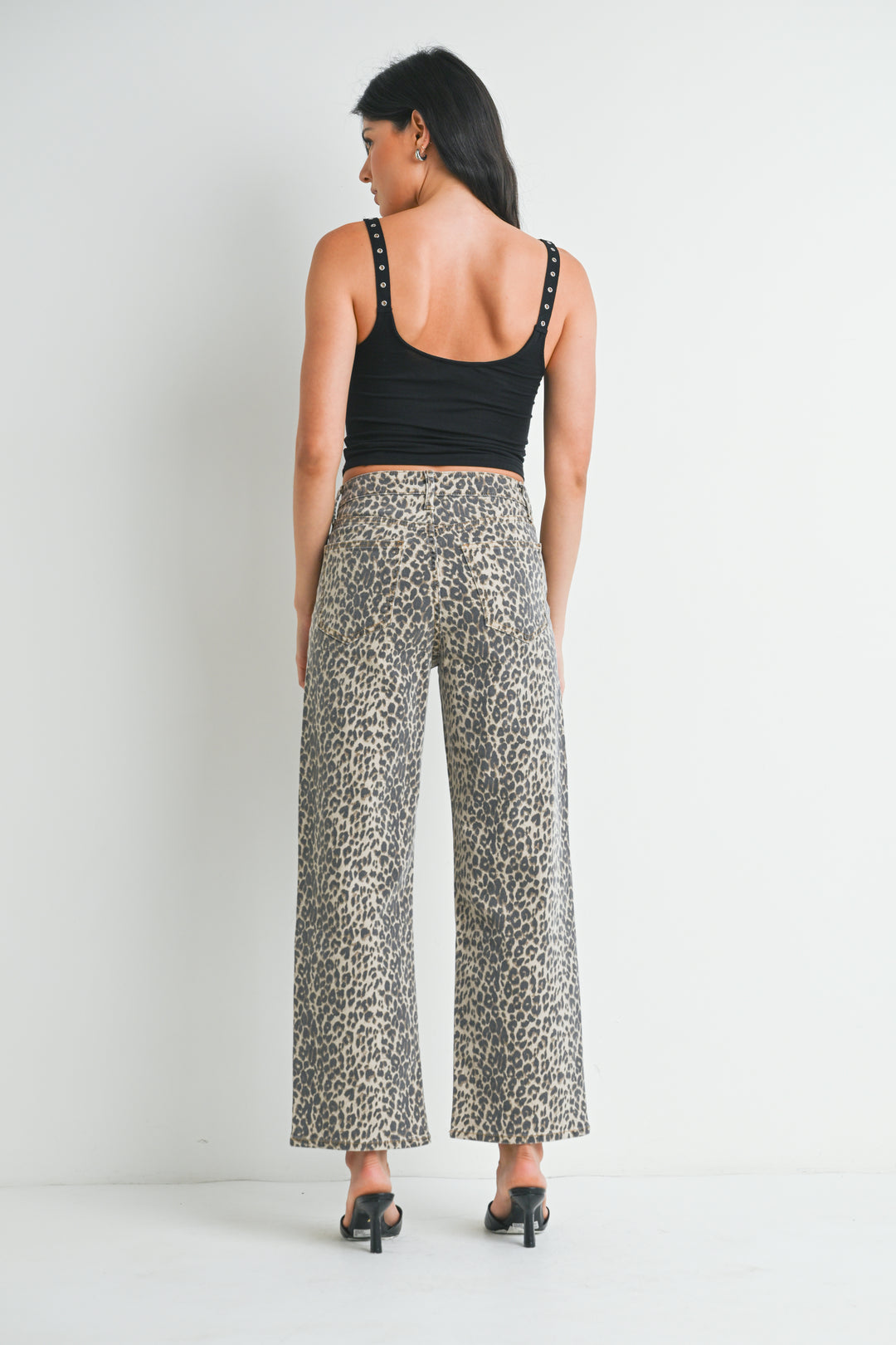 JBD HIGH RISE VINTAGE STRAIGHT JEANS - LEOPARD - 29" INSEAM