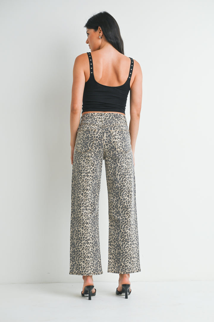 JBD HIGH RISE VINTAGE STRAIGHT JEANS - LEOPARD - 29" INSEAM