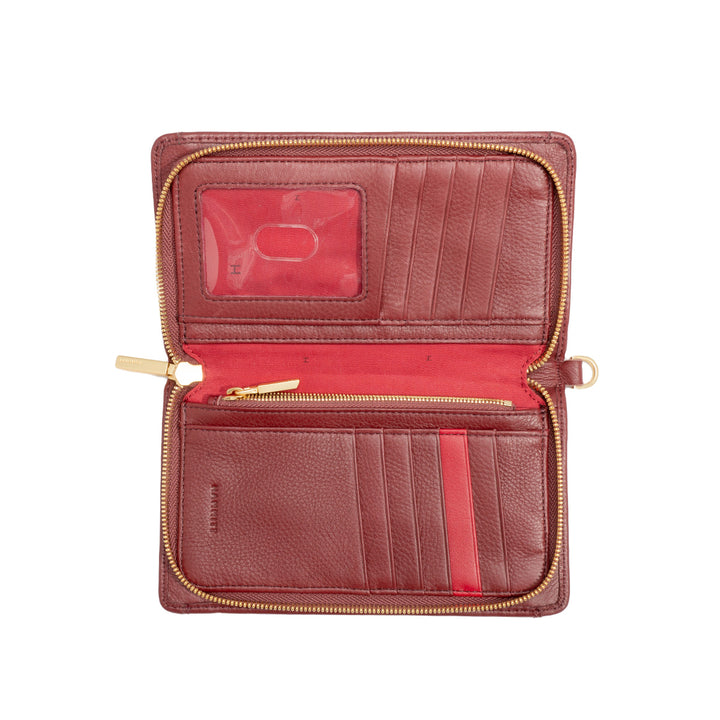 HAMMITT BRYANT WALLET - CHERRYWOOD PEBBLE/BRUSHED GOLD