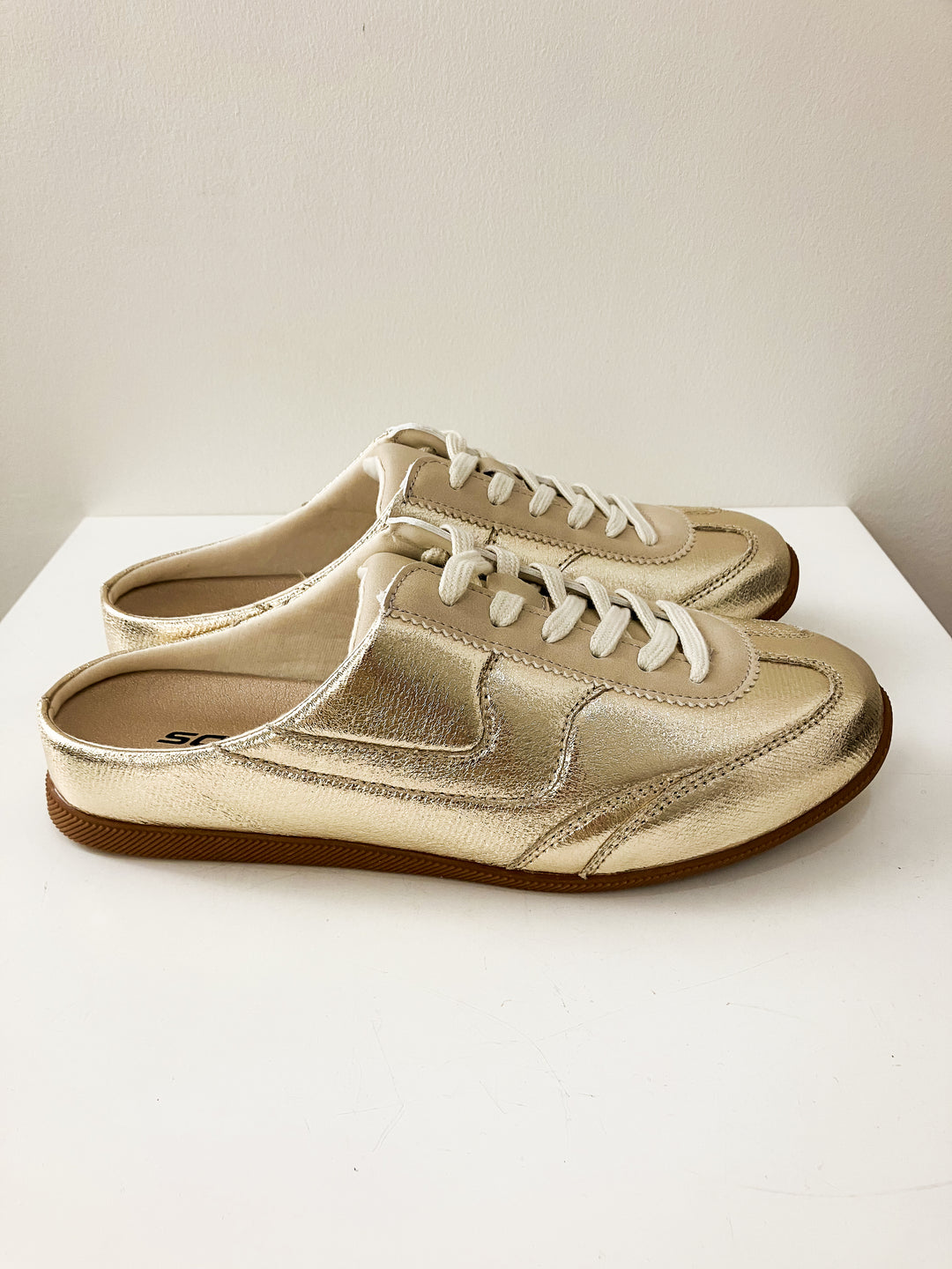 SODA MACKAY SLIP ON SNEAKER MULES - GOLD METALLIC