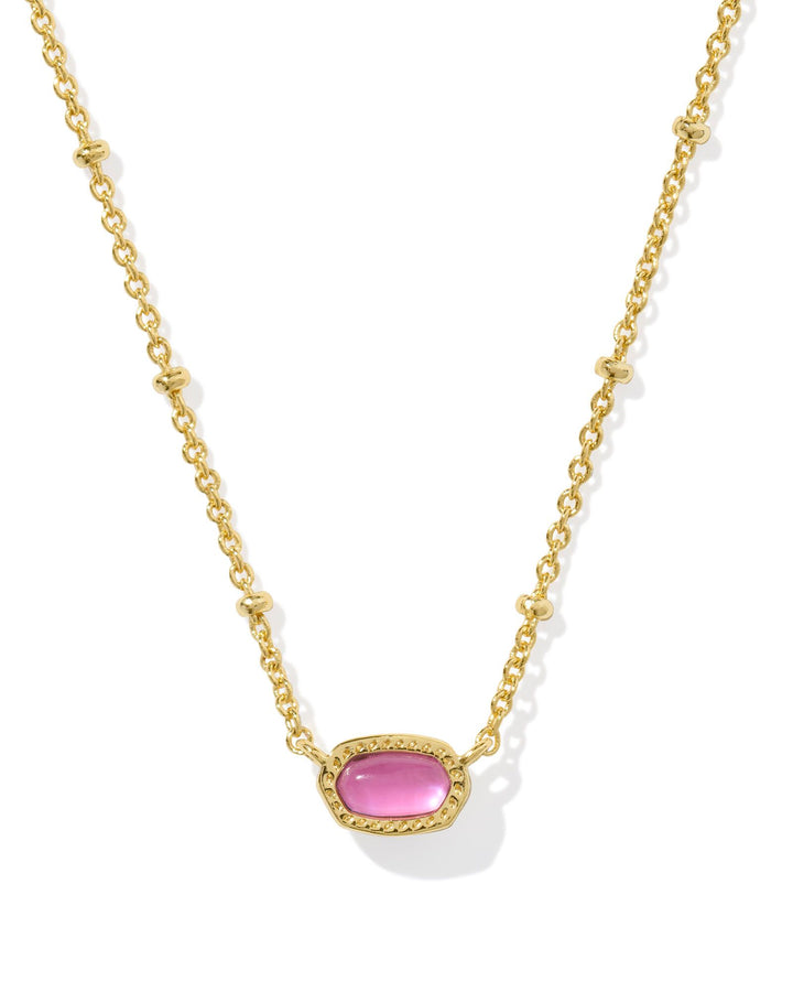 KENDRA SCOTT MINI ELISA SATELLITE SHORT PENDANT - GOLD AZALEA ILLUSION