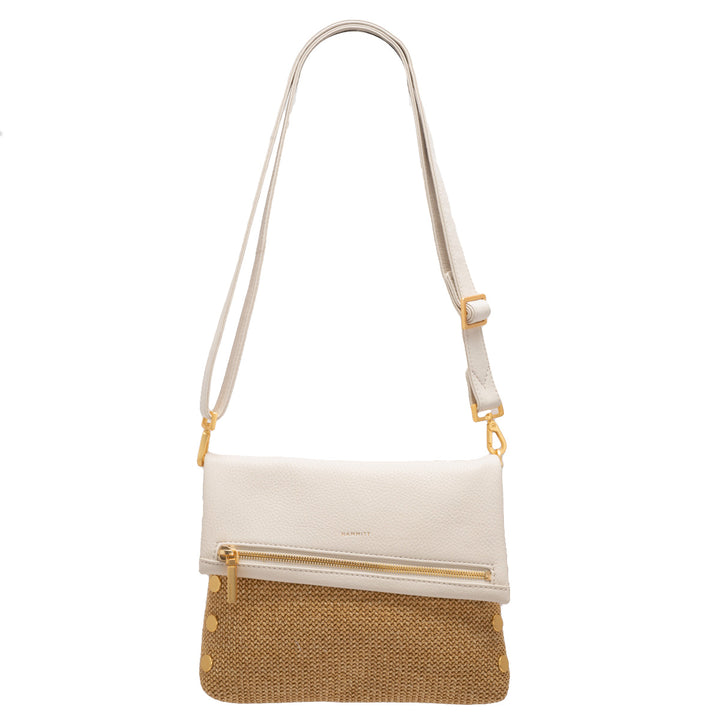 HAMMITT VIP MED - CALLA LILY WHITE RAFFIA/BRUSHED GOLD