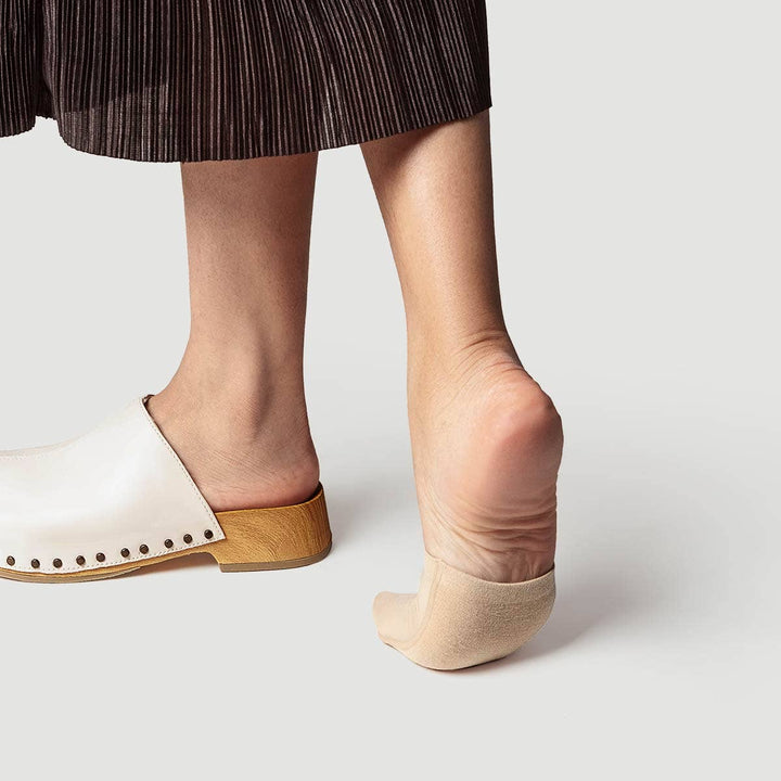 ULTRA THIN TOE COVER HALF SOCKS - CREAM