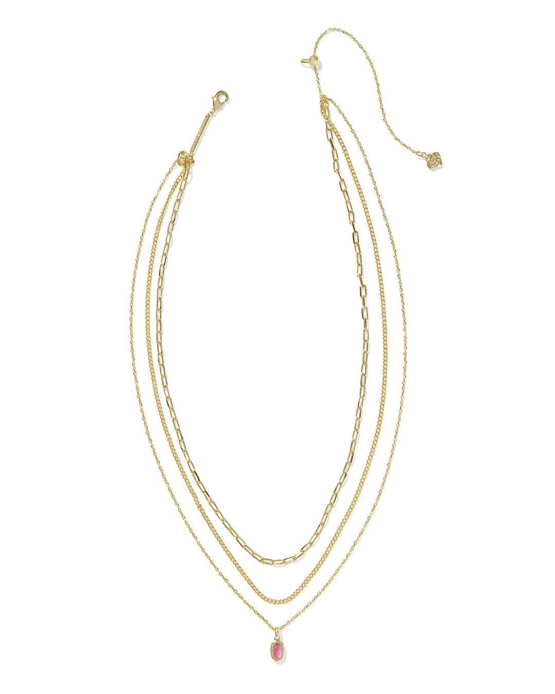 KENDRA SCOTT MINI ELISA TRIPLE STRAND NECKLACE - GOLD AZALEA ILLUSION