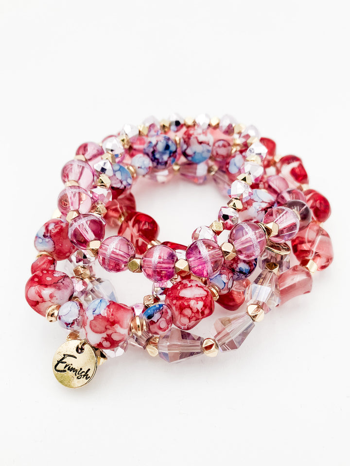 MIX STRETCH BRACELETS S/5 - SCARLETT