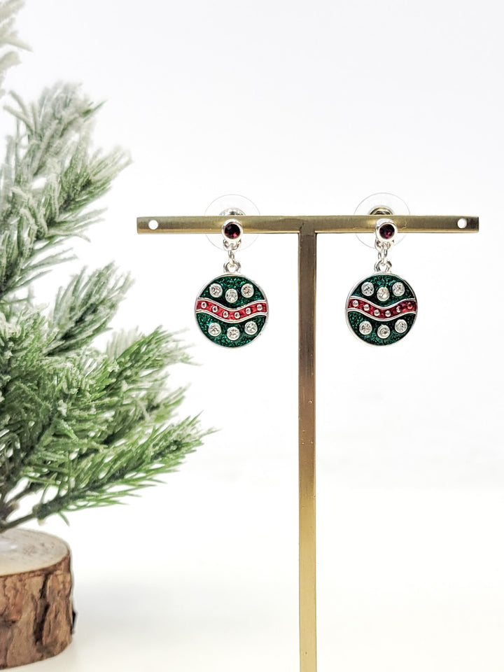 ENAMEL ORNAMENT POST EARRINGS