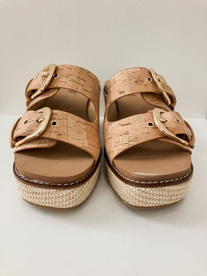 CORKY'S MANIFEST DOUBLE BUCKLE WEDGE SANDAL - CORK