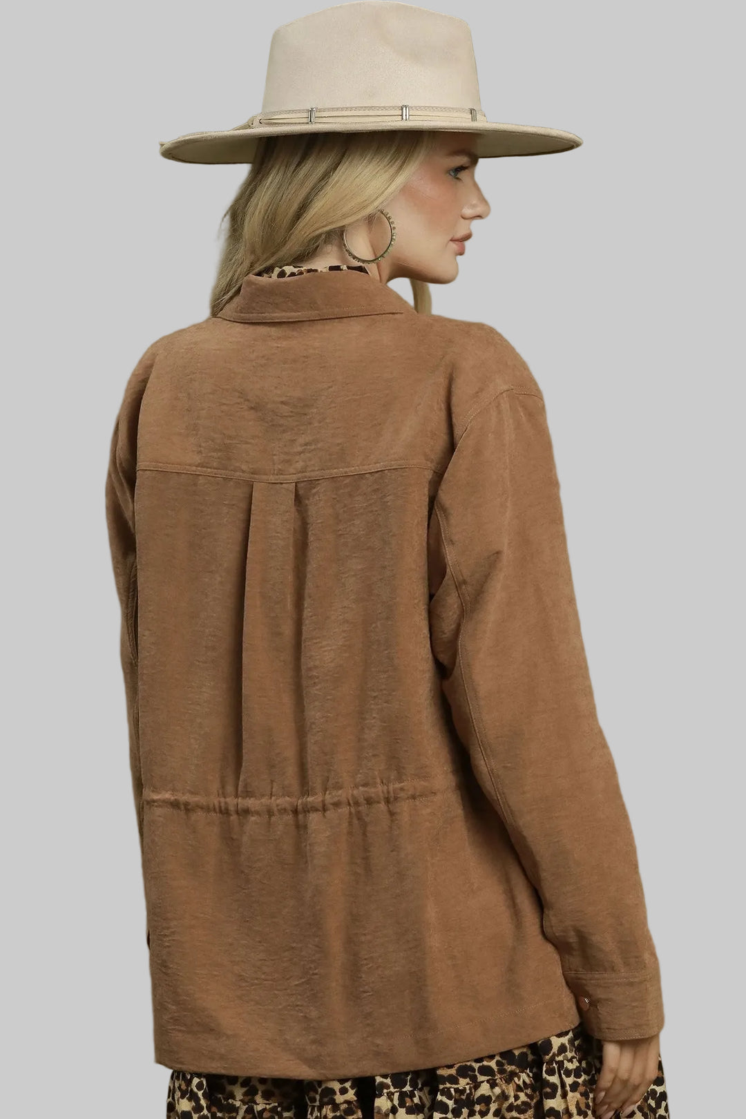 UTILITY SCALLOP TRIM JACKET - CAMEL
