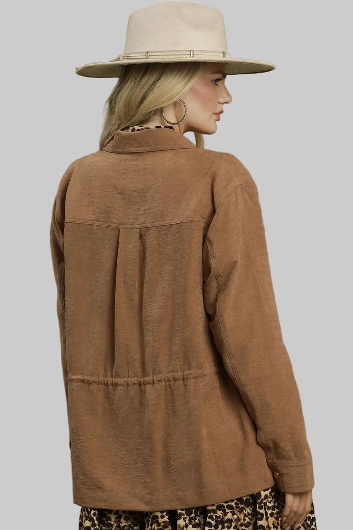 UTILITY SCALLOP TRIM JACKET - CAMEL
