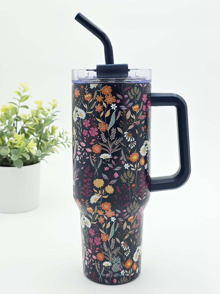 SIMPLY SOUTHERN 40OZ INSULATED TUMBLER - NAVY FLORAL