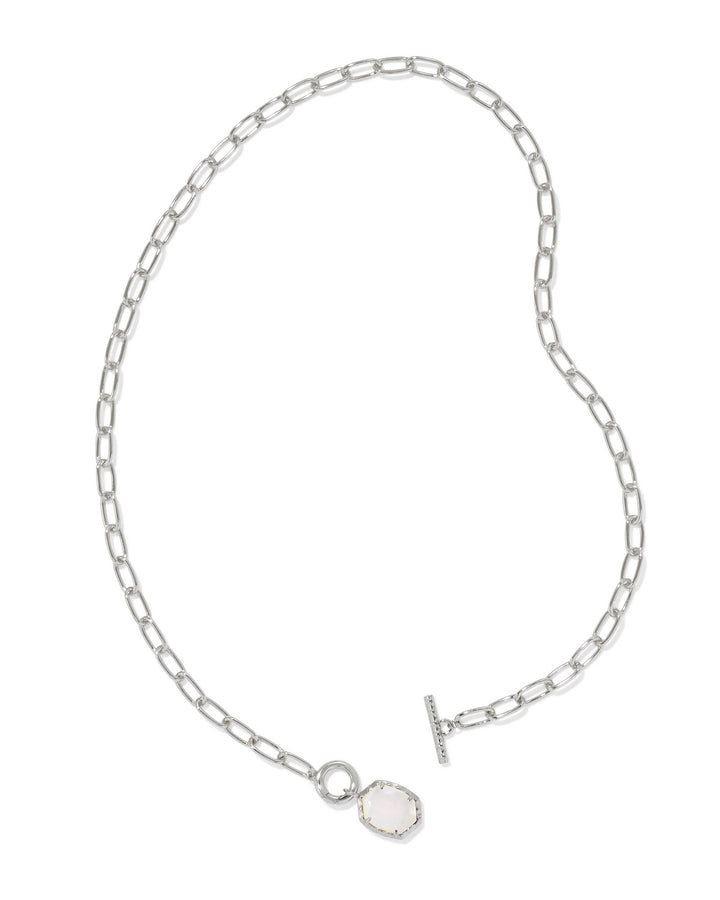 KENDRA SCOTT DAPHNE LINK AND CHAIN NECKLACE - SILVER IVORY MOP