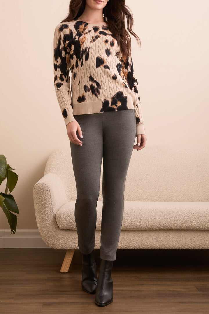 LONG SLEEVE CREW NECK SWEATER - SANDSTONE