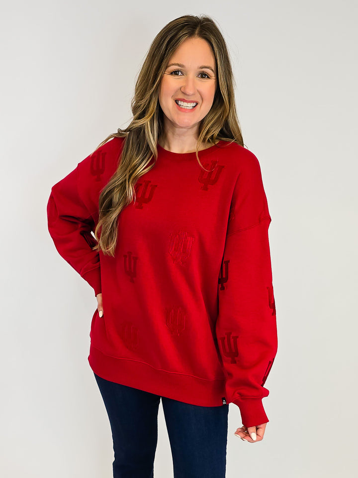 CREWNECK INDIANA SWEATSHIRT - CRIMSON