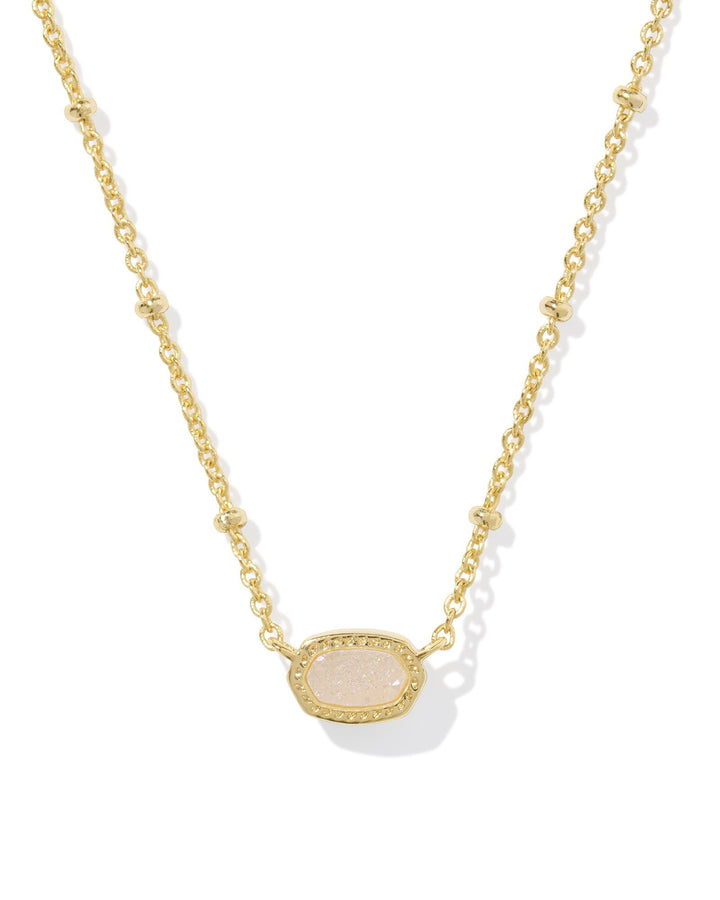 KENDRA SCOTT MINI ELISA SATELLITE SHORT PENDANT - GOLD IRIDESCENT DRUSY