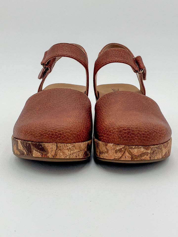 CORKY'S 'ALL IN' WEDGE CLOSED SANDALS - COGNAC