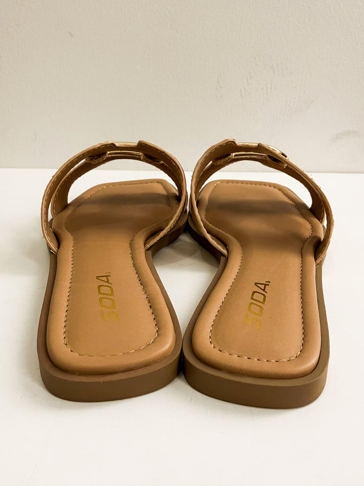 SODA FENG SANDALS - RAFFIA NATURAL/GOLD