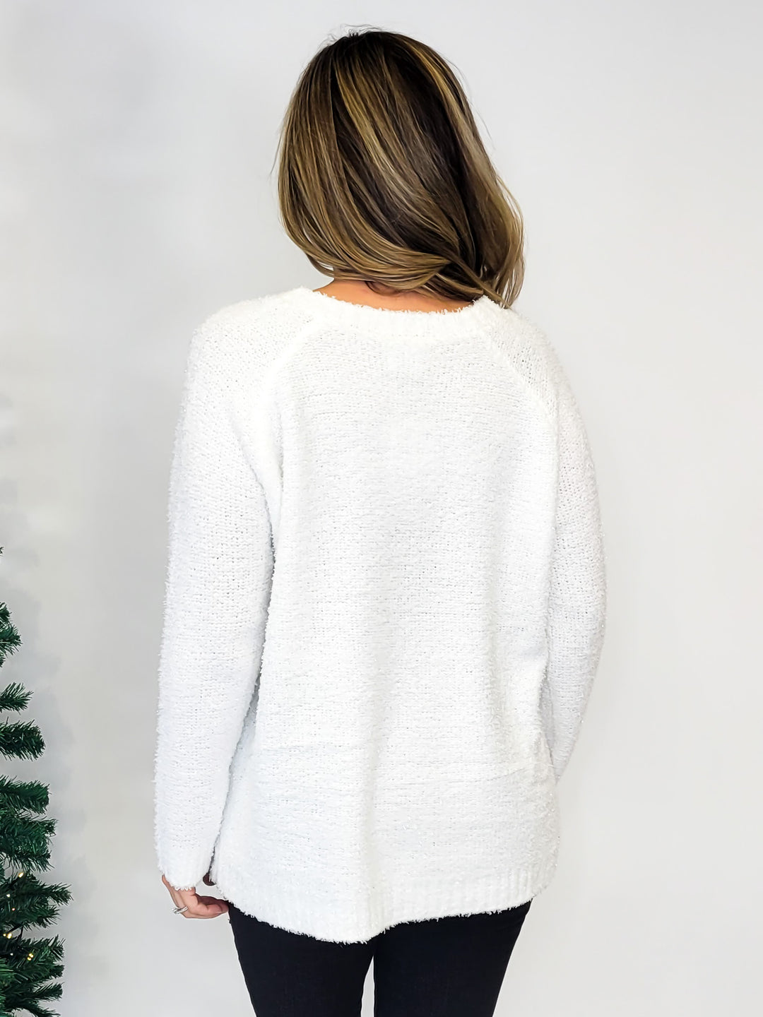 GNOME SEQUIN SWEATER - IVORY
