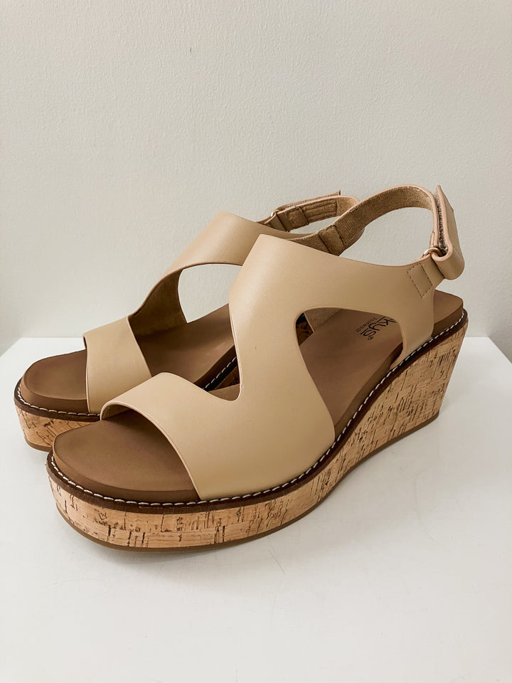 CORKY'S STEPPIN OUT WEDGE SANDAL - CAMEL