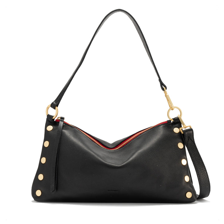 HAMMITT KYLE MEDIUM HANDBAG - BLACK BG WITH RED ZIP