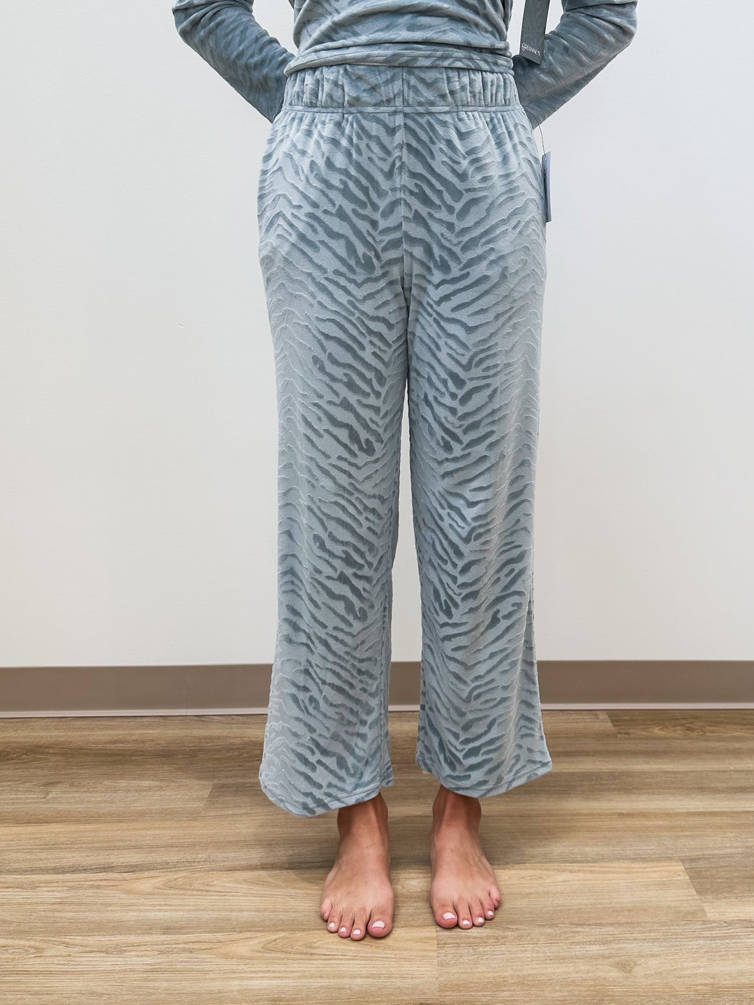ZEBRA LUXE LOUNGE PANTS - BLUE HAZE
