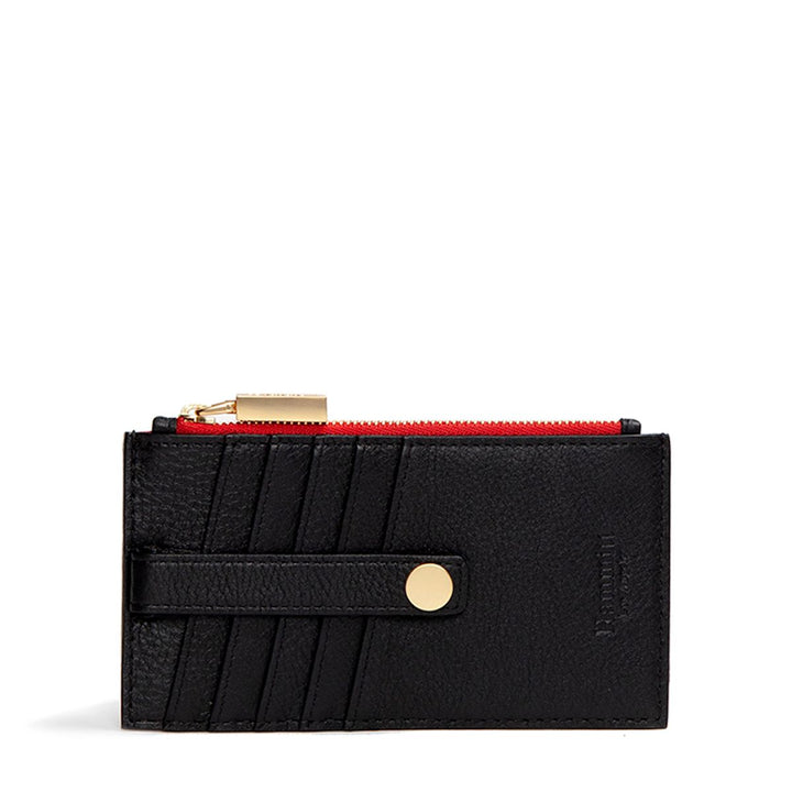 HAMMITT 210 WEST WALLET - BLACK/BRUSHED GOLD RED ZIP