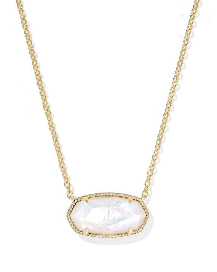 KENDRA SCOTT ELISA STATEMENT SHORT PENDANT NECKLACE - GOLD IVORY MOP