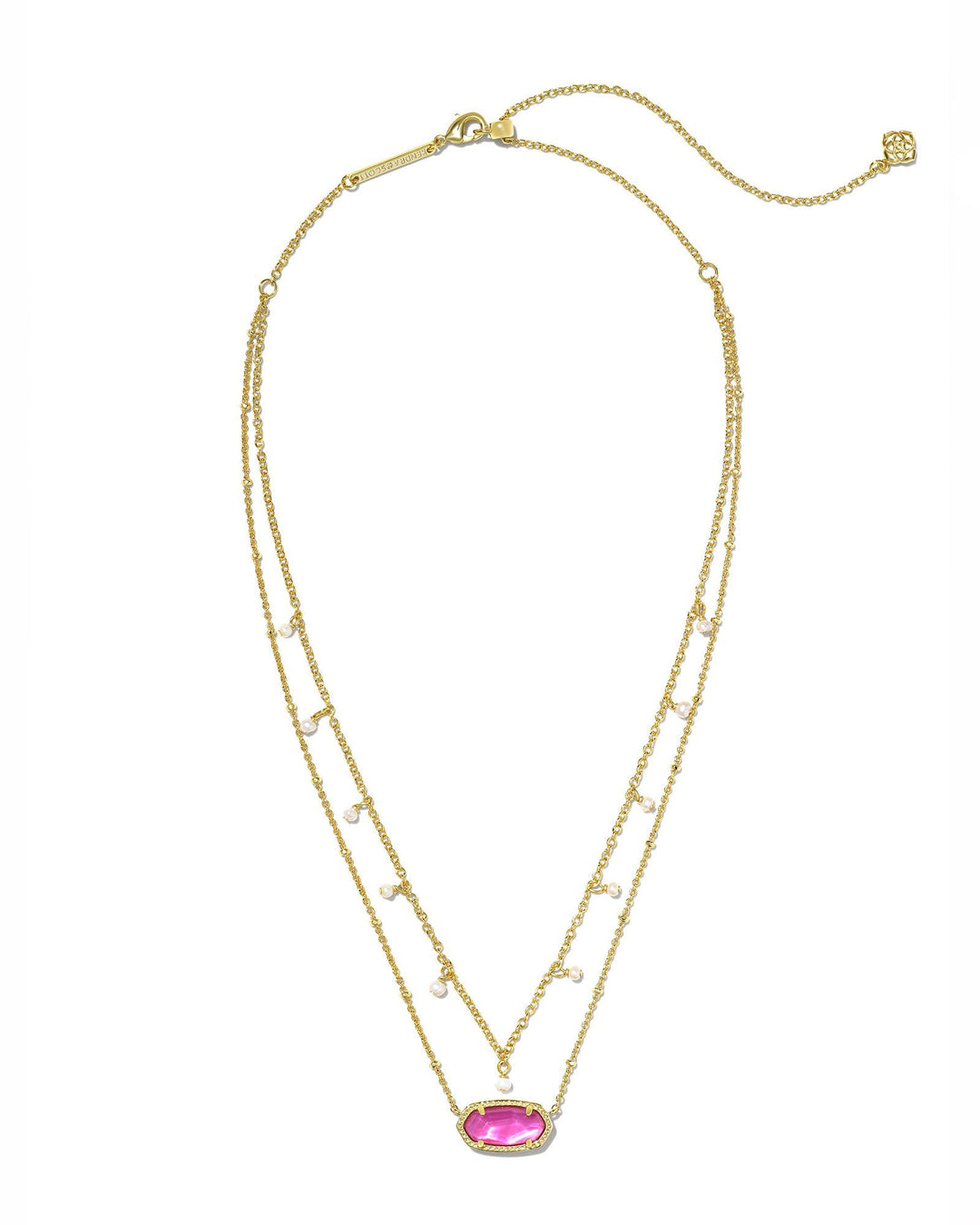 KENDRA SCOTT ELISA PEARL MOONSTONE NECKLACE - GOLD AZALEA ILLUSION