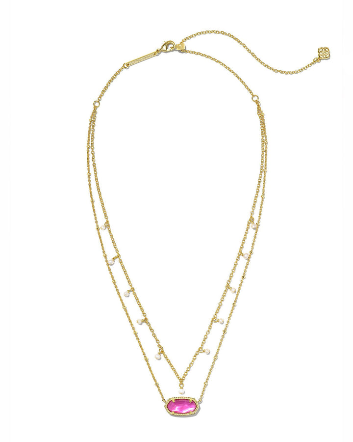 KENDRA SCOTT ELISA PEARL MOONSTONE NECKLACE - GOLD AZALEA ILLUSION