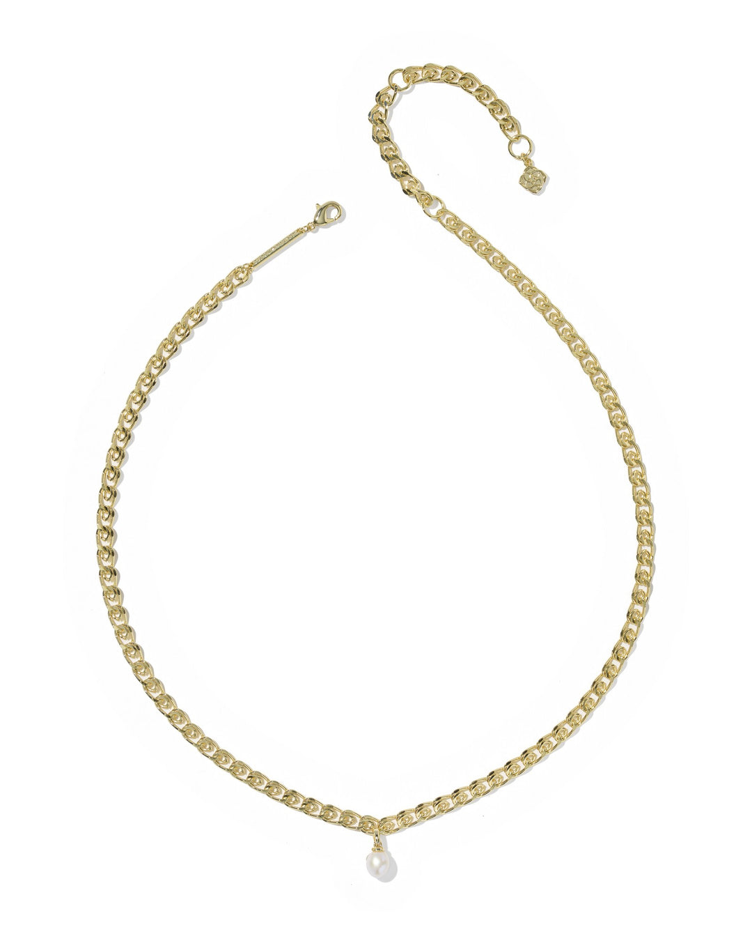 KENDRA SCOTT OAKLAND PEARL SHORT PENDANT NECKLACE - GOLD FRESHWATER CULTURED PEARL